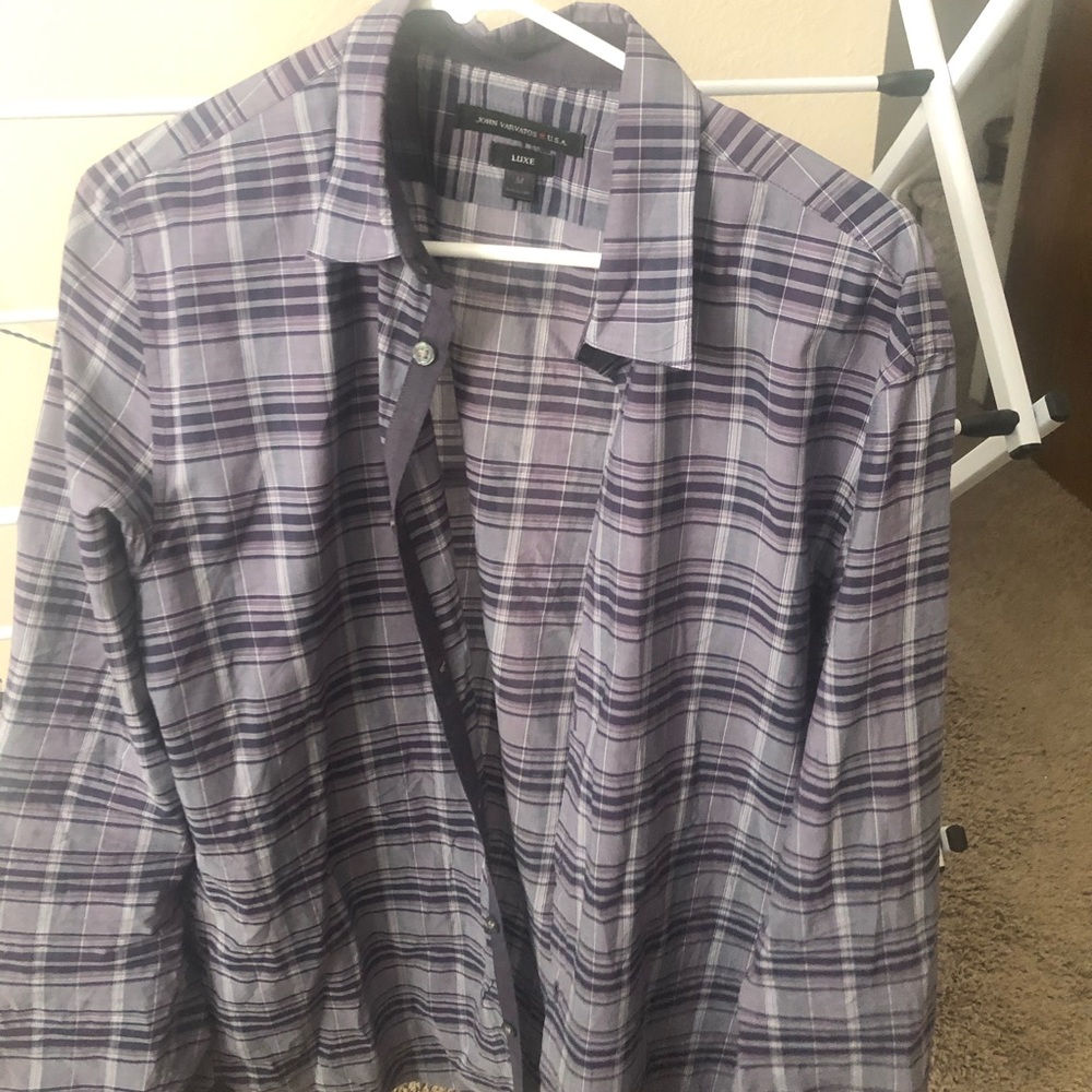 John Varvatos Checkered Shirt
